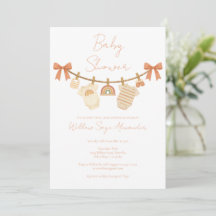 Boho Neutral Klädstreck Baby Shower