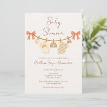 Boho Neutral Klädstreck Baby Shower