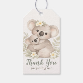 Boho Neutral Koala Bebis Shower Presentetikett