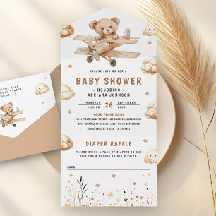 Boho Neutral Nalleplanscher för Baby Shower