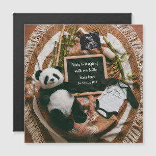 Boho Neutral Panda Graviditets Tillkännagivande