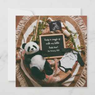 Boho Neutral Panda Graviditetskort Inbjudningar