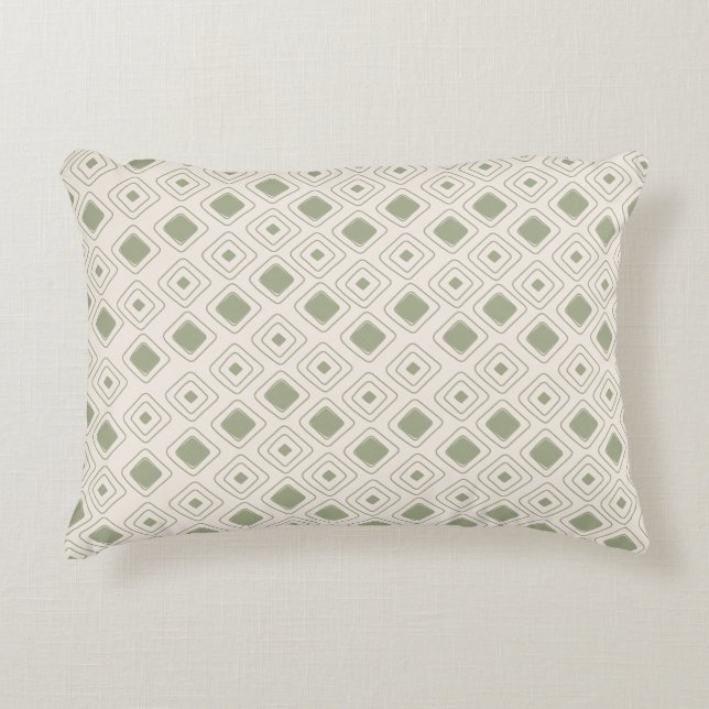 Boho Neutral Sage Tribal Geometrisk Aztec Mönster Prydnadskudde (Framsidan)