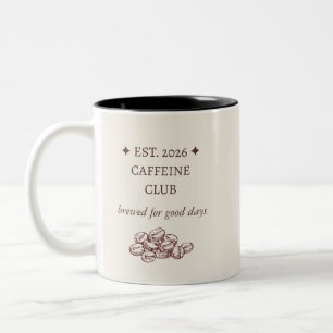 Boho Neutral Söt Kaffeälskare Kaffemug  Två-Tonad Mugg