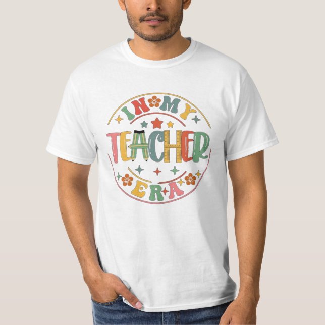 Boho Neutral	Söt Lärare T-Shirt  (Framsida)