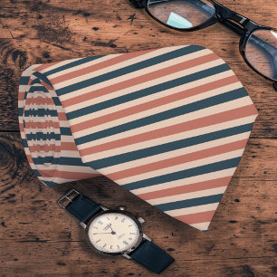 Boho neutralfärgad randig slips