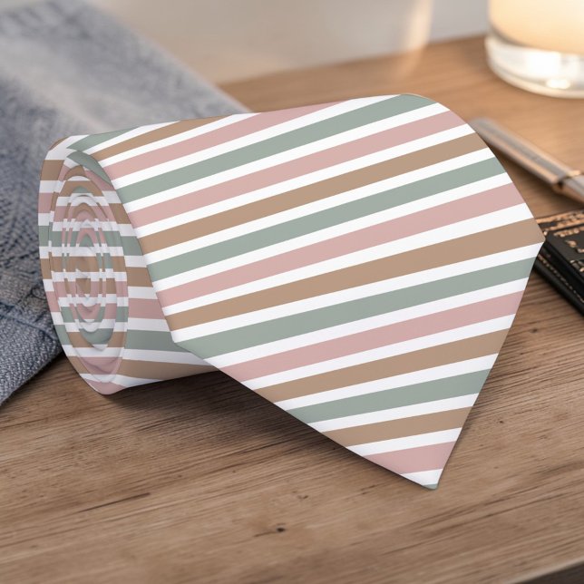Boho neutralfärgade randiga slips (Skapare uppladdad)