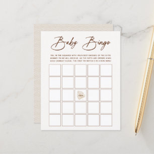 Boho Neutralt Baby Bingo Game