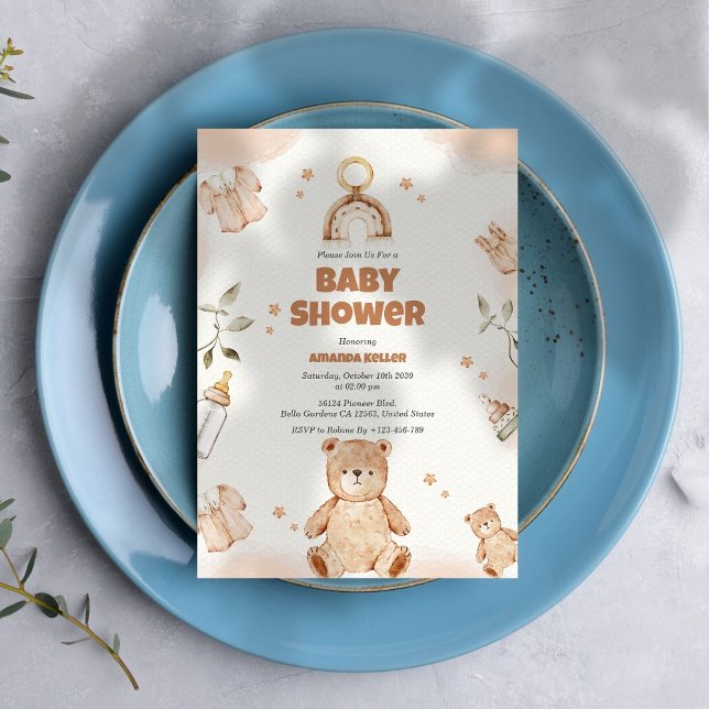 Boho Neutralt Baby Shower-inbjudan Inbjudningar (Skapare uppladdad)