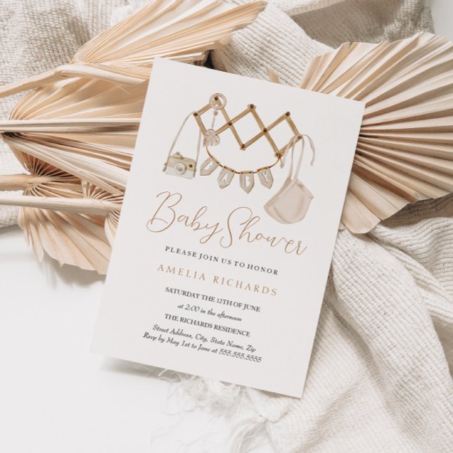 Boho Neutralt Baby Shower Inbjudningar (Skapare uppladdad)