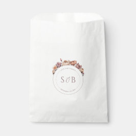Boho Neutralt Blommigt Favor Bags med Monogram