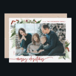 Boho Neutralt Burgundy Red God jul Photo Julkort<br><div class="desc">Den här neutralten boho stil har minimal vinter-grön utformning, med en fotohållare med torr penseleffekt och text i trendningen på boho palette färg. Lägg till ett valfritt meddelande på baksidan eller ändra baksidans design (3 tillgängliga alternativ). QUICK TIP: Om du vill ändra färg i bakgrunden/mönster/text så att den stämmer överens...</div>