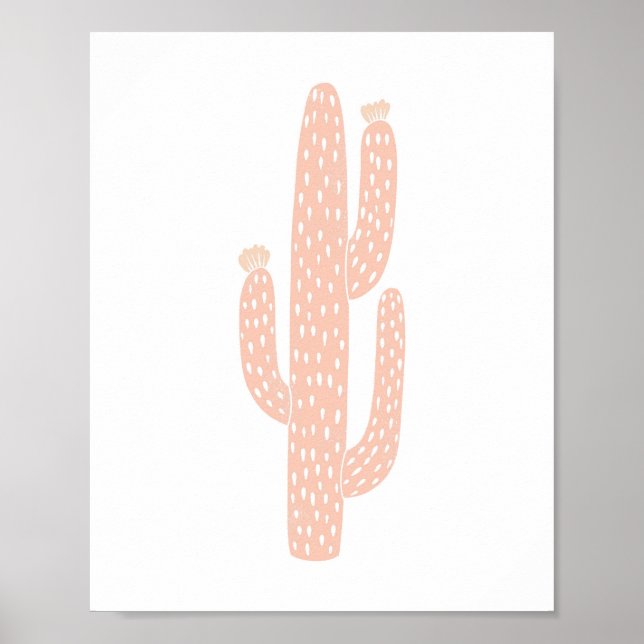 Boho Neutralt  Cactus Cacti Nursery Decor Baby Poster (Framsidan)