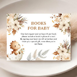 Boho Neutralt Dinosaur Baby Shower Bokar för Baby Tilläggskort