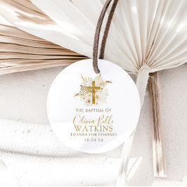 Boho Neutralt Dried Handflatan Blommigt Baptism Ch Gåvor Etiketter