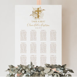 Boho Neutralt Guld Baptism Sittplatssymbol Poster