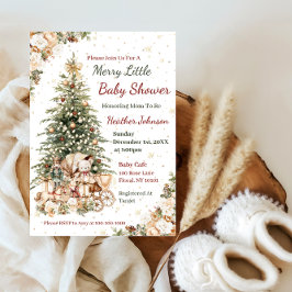 Boho Neutralt jul Baby Shower Inbjudningar