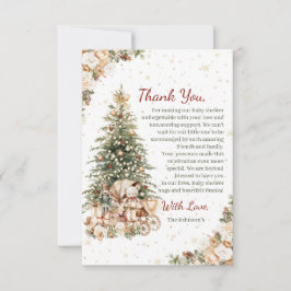 Boho Neutralt jul Baby Shower Tack Kort