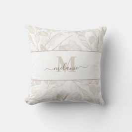 Boho Neutralt Lunaria Monogram Kudde
