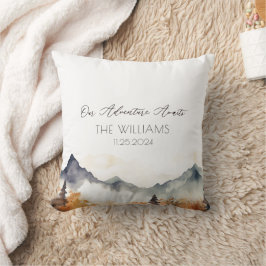Boho Neutralt Mountain Bröllop par Kudde