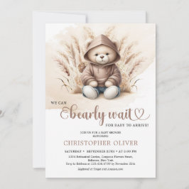 Boho Neutralt nalle sweatshirt pampas-gräs Inbjudningar