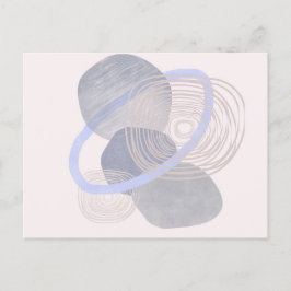 Boho Neutralt Organic Shapes Art Post Card Vykort