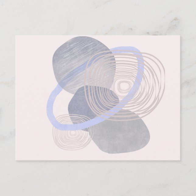 Boho Neutralt Organic Shapes Art Post Card Vykort (Framsida)