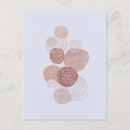 Boho Neutralt Organic Shapes Art Post Card Vykort