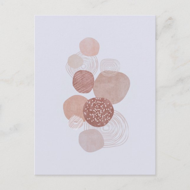 Boho Neutralt Organic Shapes Art Post Card Vykort (Framsida)