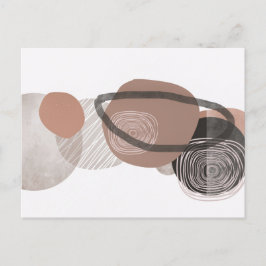 Boho Neutralt Organic Shapes Art Post Card Vykort