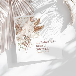 Boho Neutralt Pampas Grass Möhippa Napkins Pappersservett