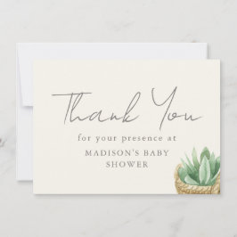 Boho Neutralt Plant Baby Shower Tack Kort