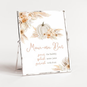 Boho Neutralt Pumpkin Baby Shower Mamma Osa Pub Poster