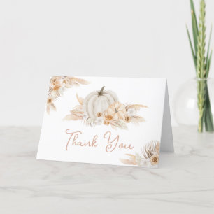 Boho Neutralt Pumpkin Baby Shower Tack Kort