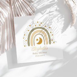 Boho Neutralt Rainbow Baby Shower Pappersservett