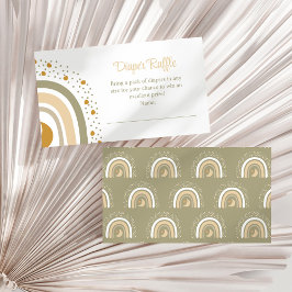 Boho Neutralt Rainbow Diaper Raffle-höljeskort Tilläggskort