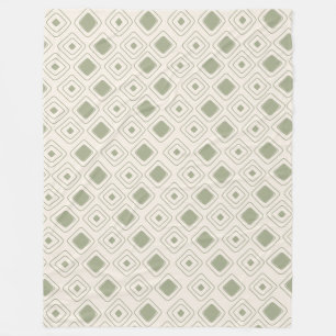 Boho Neutralt Sage Tribal Geometric Aztec Mönster Fleecefilt