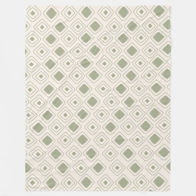 Boho Neutralt Sage Tribal Geometric Aztec Mönster Fleecefilt (Framsidan)