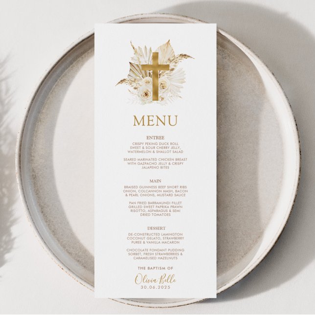 Boho Neutralt Torried Handflatan Baptism Christeni Meny (Skapare uppladdad)