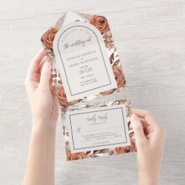Boho Neutralt Watercolor Pampas Bröllop