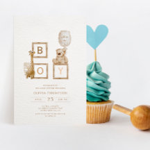 Boho Neutralt Wood Block Brev Det är en pojkvän.