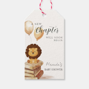Boho New Chapter Vild Lejon Balloon Baby Shower Presentetikett