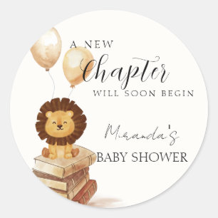 Boho New Chapter Vild Lejon Balloon Baby Shower Runt Klistermärke