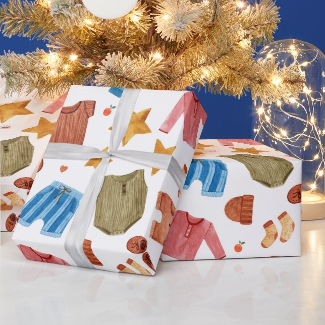 Boho Newborn Barnkläders Baby Shower Presentpapper (Helgdagar)