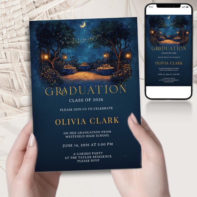 Boho Night Garden Graduation  Floral Party Inbjudningar (Skapare uppladdad)