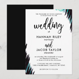 Boho Nights Black and White Bröllop Inbjudningar