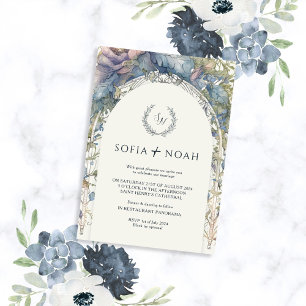 Boho-Nouveau Minimalist Elegant bröllop Inbjudningar