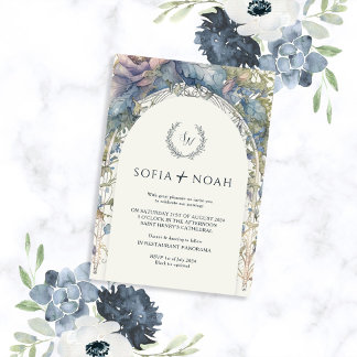 Boho-Nouveau Minimalist Elegant bröllop Inbjudningar