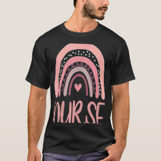 Boho Nurse Cute Rosa Rainbow dag CMA Kärlek Nu T Shirt
