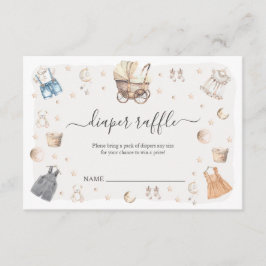 Boho Nursery Baby Crib Gender Reveal Raffle Tilläggskort